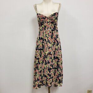 Laura Leigh LTD Womens Y2K Dark Floral Babydoll Dress Size 12 Fairy Grunge Lined